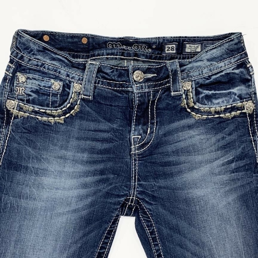 Miss Me Womens Size 28 Boot Cut Jeans Mid Rise - Picture 3 of 8